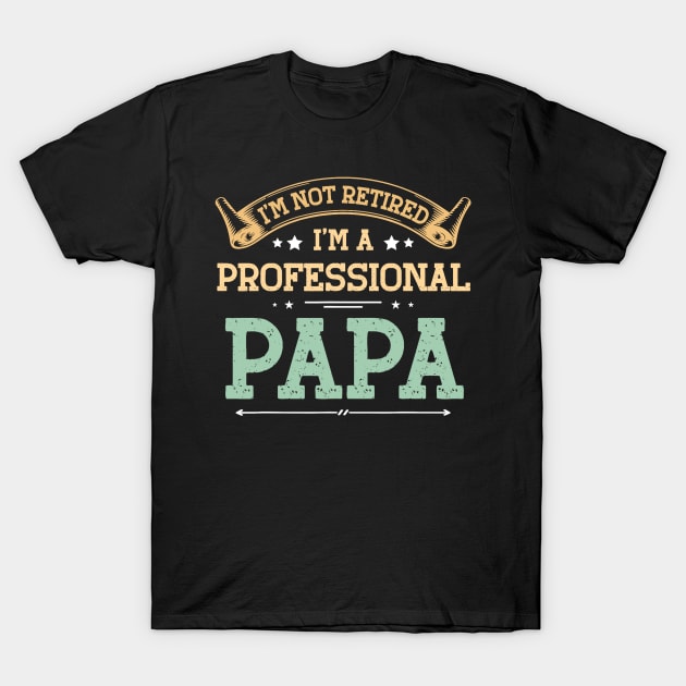 Retired Papa Father's Day Vintage Retro T-Shirt by Wesley Mcanderson Jones